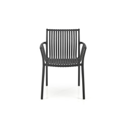 Scaun gradina Halmar K492, cadru polipropilena, stivuibil, stil scandinav, 60x56x84x45cm, polipropilena, negru