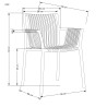 Scaun gradina Halmar K492, cadru polipropilena, stivuibil, stil scandinav, 60x56x84x45cm, polipropilena, negru