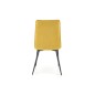 Scaun tapitat pentru dining, cadru metalic, inaltime 92 cm, latime 47 cm, textil galben