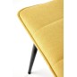 Scaun tapitat pentru dining, cadru metalic, inaltime 92 cm, latime 47 cm, textil galben