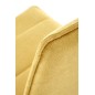 Scaun tapitat pentru dining, cadru metalic, inaltime 92 cm, latime 47 cm, textil galben