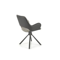 Scaun living/sufragerie Halmar K494, cadru lemn, rotativ 360 grade, stil modern, 57x59x85x50cm, textil, gri