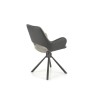 Scaun living/sufragerie Halmar K494, cadru lemn, rotativ 360 grade, stil modern, 57x59x85x50cm, textil, gri