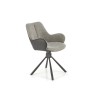 Scaun living/sufragerie Halmar K494, cadru lemn, rotativ 360 grade, stil modern, 57x59x85x50cm, textil, gri