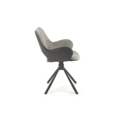 Scaun living/sufragerie Halmar K494, cadru lemn, rotativ 360 grade, stil modern, 57x59x85x50cm, textil, gri