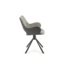 Scaun living/sufragerie Halmar K494, cadru lemn, rotativ 360 grade, stil modern, 57x59x85x50cm, textil, gri