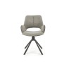 Scaun living/sufragerie Halmar K494, cadru lemn, rotativ 360 grade, stil modern, 57x59x85x50cm, textil, gri