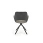 Scaun pentru living, rotativ 360 grade, stil modern, 57x59x85x50 cm, tapiterie textila gri, cadru metalic