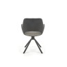 Scaun living/sufragerie Halmar K494, cadru lemn, rotativ 360 grade, stil modern, 57x59x85x50cm, textil, gri