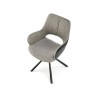 Scaun living/sufragerie Halmar K494, cadru lemn, rotativ 360 grade, stil modern, 57x59x85x50cm, textil, gri