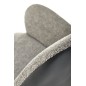 Scaun pentru living, rotativ 360 grade, stil modern, 57x59x85x50 cm, tapiterie textila gri, cadru metalic