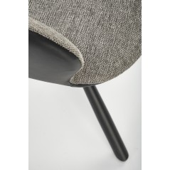 Scaun living/sufragerie Halmar K494, cadru lemn, rotativ 360 grade, stil modern, 57x59x85x50cm, textil, gri