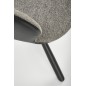 Scaun pentru living, rotativ 360 grade, stil modern, 57x59x85x50 cm, tapiterie textila gri, cadru metalic