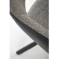 Scaun pentru living, rotativ 360 grade, stil modern, 57x59x85x50 cm, tapiterie textila gri, cadru metalic