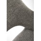 Scaun pentru living, rotativ 360 grade, stil modern, 57x59x85x50 cm, tapiterie textila gri, cadru metalic