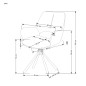 Scaun pentru living, rotativ 360 grade, stil modern, 57x59x85x50 cm, tapiterie textila gri, cadru metalic