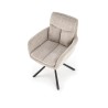 Scaun living/sufragerie Halmar K495, cadru lemn, rotativ 180 grade, stil modern, 60x65x87x51cm, textil, bej