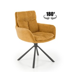 Scaun living/sufragerie Halmar K495, cadru lemn, rotativ 180 grade, stil modern, 60x65x87x51cm, textil, maro
