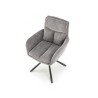 Scaun living/sufragerie Halmar K495, cadru lemn, rotativ 180 grade, stil modern, 60x65x87x51cm, textil, gri