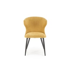 Scaun tapitat Leila, modern, inaltime 84 cm, latime 50 cm, cadru otel