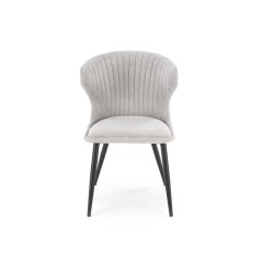 Scaun modern dining Leila, cadru otel, 56x58x84x46 cm, gri
