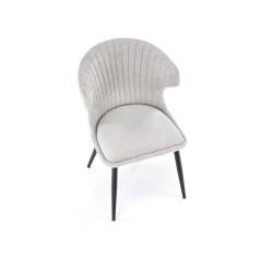 Scaun dining/bucatarie Halmar K496, cadru metal,  stil modern, 56x58x84x46cm, textil, gri