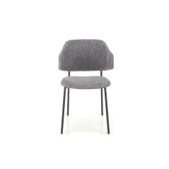 Scaun de bucatarie Doris, picioare metal, suporturi antiderapante, modern, 52x62x82x46 cm, textil, gri