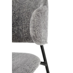 Scaun dining/bucatarie Halmar K497, cadru metal,  stil modern, 52x62x82x46cm, textil, gri