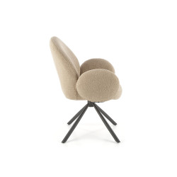 Scaun living/sufragerie Halmar K498, cadru metal,  stil modern, 64x63x90x46cm, textil, bej