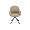 Scaun living/sufragerie Halmar K498, cadru metal, stil modern, 64x63x90x46cm, textil, bej