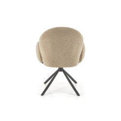 Scaun living/sufragerie Halmar K498, cadru metal,  stil modern, 64x63x90x46cm, textil, bej