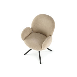 Scaun living/sufragerie Halmar K498, cadru metal,  stil modern, 64x63x90x46cm, textil, bej