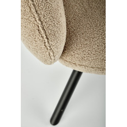 Scaun living/sufragerie Halmar K498, cadru metal,  stil modern, 64x63x90x46cm, textil, bej