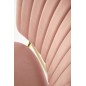 Scaun dining/bucatarie, stil glamour, catifea roz, cadru otel cromat auriu, 47x56x85x49 cm