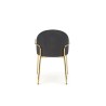 Scaun tapitat dining/bucatarie Halmar K500, cadru metal, stil glamour, 53x57x80x46cm, catifea, bej/negru