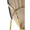 Scaun tapitat dining/bucatarie Halmar K500, cadru metal, stil glamour, 53x57x80x46cm, catifea, bej/negru