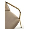 Scaun tapitat dining/bucatarie Halmar K500, cadru metal, stil glamour, 53x57x80x46cm, catifea, bej/negru