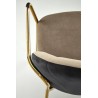 Scaun tapitat dining/bucatarie Halmar K500, cadru metal, stil glamour, 53x57x80x46cm, catifea, bej/negru