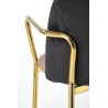 Scaun tapitat dining/bucatarie Halmar K500, cadru metal, stil glamour, 53x57x80x46cm, catifea, bej/negru