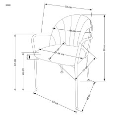 Scaun tapitat dining/bucatarie Halmar K500, cadru metal, stil glamour, 53x57x80x46cm, catifea, bej/negru