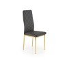 Scaun living/sufragerie Halmar K501, cadru metal, spatar matlasat, stil glamour, 40x50x98x46cm, piele, negru