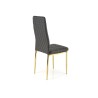 Scaun living/sufragerie Halmar K501, cadru metal, spatar matlasat, stil glamour, 40x50x98x46cm, piele, negru