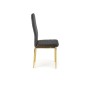 Scaun tapitat dining, piele ecologica neagra, cadru otel cromat auriu, 40x50x98x46 cm Scaun tapitat dining, piele ecologica neagra, cadru otel cromat auriu, 40x50x98x46 cm