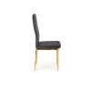 Scaun living/sufragerie Halmar K501, cadru metal, spatar matlasat, stil glamour, 40x50x98x46cm, piele, negru