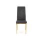 Scaun tapitat dining, piele ecologica neagra, cadru otel cromat auriu, 40x50x98x46 cm Scaun tapitat dining, piele ecologica neagra, cadru otel cromat auriu, 40x50x98x46 cm