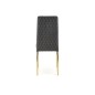 Scaun tapitat dining, piele ecologica neagra, cadru otel cromat auriu, 40x50x98x46 cm Scaun tapitat dining, piele ecologica neagra, cadru otel cromat auriu, 40x50x98x46 cm