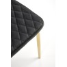 Scaun living/sufragerie Halmar K501, cadru metal, spatar matlasat, stil glamour, 40x50x98x46cm, piele, negru