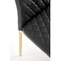 Scaun tapitat dining, piele ecologica neagra, cadru otel cromat auriu, 40x50x98x46 cm Scaun tapitat dining, piele ecologica neagra, cadru otel cromat auriu, 40x50x98x46 cm