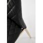 Scaun tapitat dining, piele ecologica neagra, cadru otel cromat auriu, 40x50x98x46 cm Scaun tapitat dining, piele ecologica neagra, cadru otel cromat auriu, 40x50x98x46 cm
