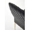 Scaun living/sufragerie Halmar K501, cadru metal, spatar matlasat, stil glamour, 40x50x98x46cm, piele, negru